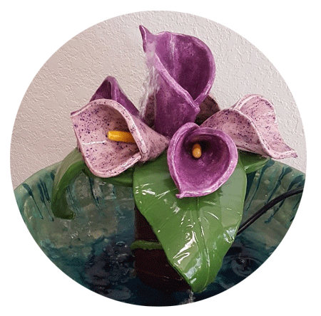 Purple Flower Indoor Fountain